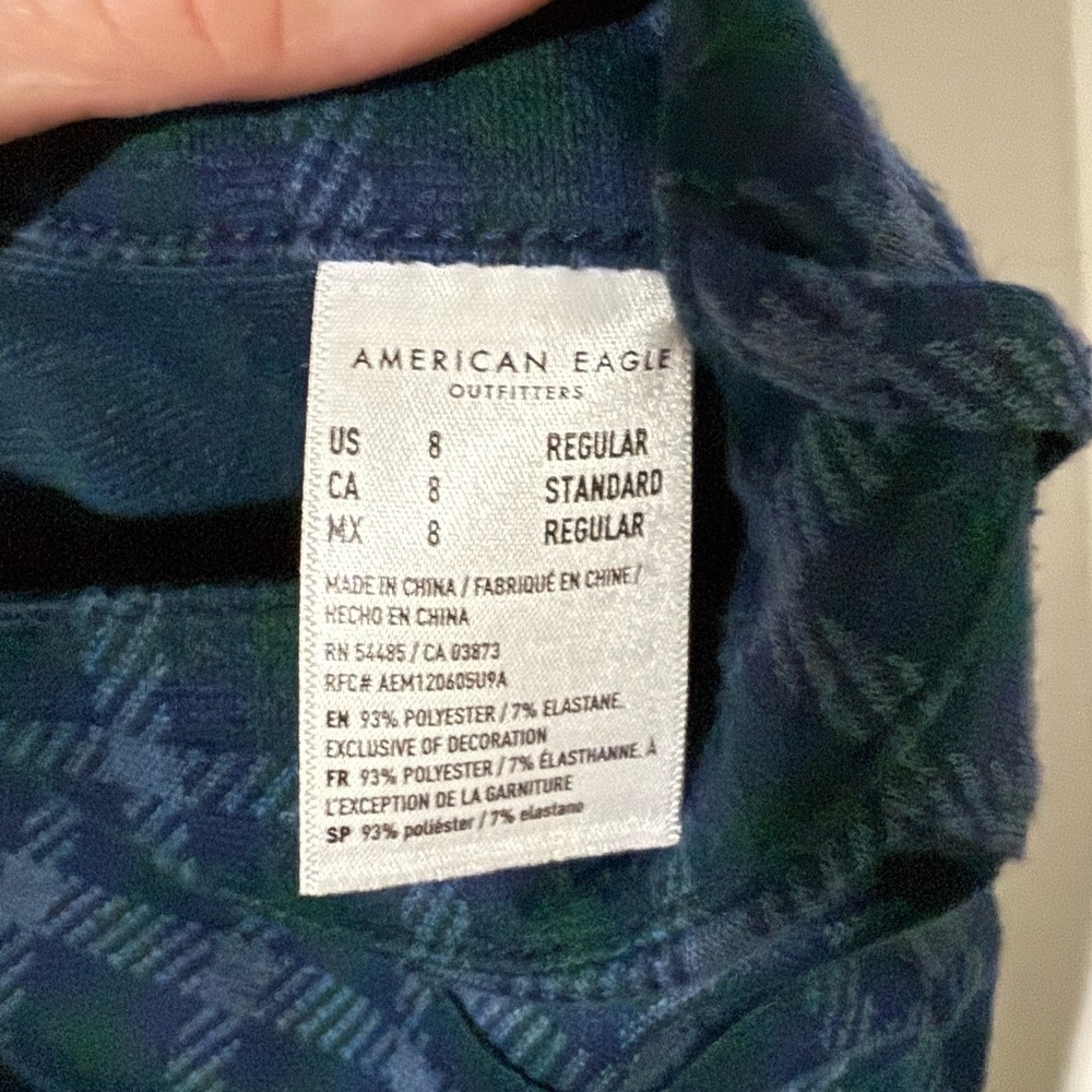 American Eagle Blue Plaid Trousers - Picture 5 of 5